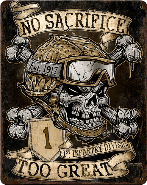No Sacrifice Too Great Vintage Sign - 1st Infantry Division Tattoo, HD Png Download - Transparent PNG Free Download