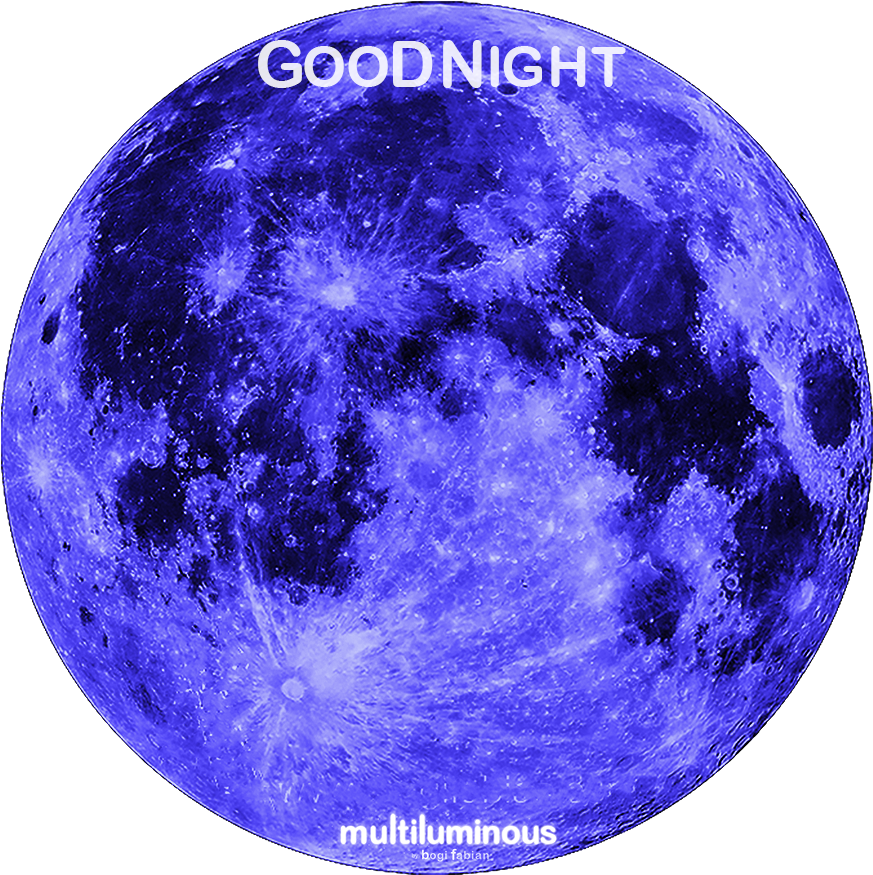 Bogi Fabian Multiluminous Glow In The Dark Print Universe - Blue Full Moon Tattoo, HD Png Download - Transparent PNG Free Download