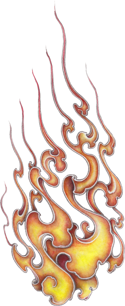 和柄ファイヤーパターンステッカーbの商品画像 - Tattoo Japan, HD Png Download - Transparent PNG Free Download