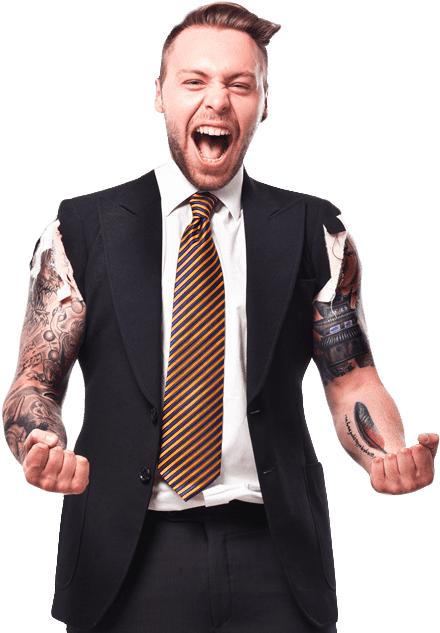 Man In Suite With No Sleeves And Forearm Tattoos - Suits For Men Without Sleeves, HD Png Download - Transparent PNG Free Download