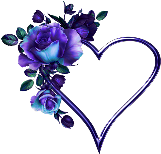Purple Hearts And Flowers, HD Png Download - Transparent PNG Free Download