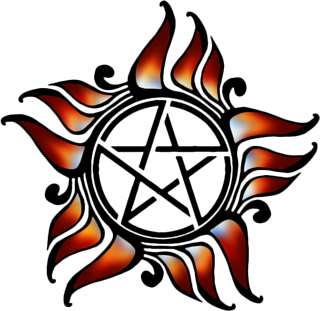 Pentacle Clipart Supernatural - Anti Possession Tattoo Color, HD Png Download - Transparent PNG Free Download