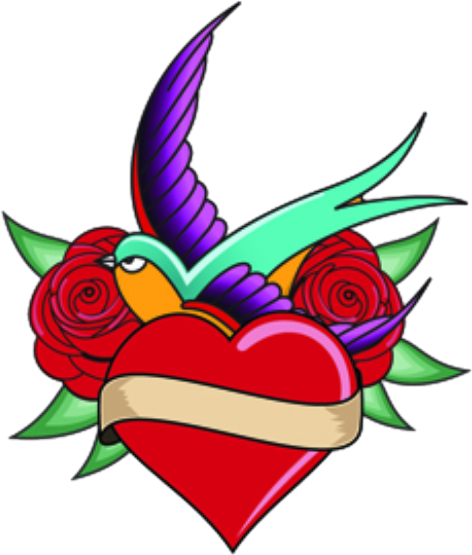 #swallow #hearts #heart #tattoos #tattoo, HD Png Download - Transparent PNG Free Download