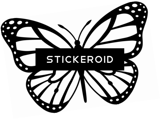 Butterfly With Dots Tattoo , Png Download - Butterfly Clipart Black And White, Transparent - Transparent PNG Free Download