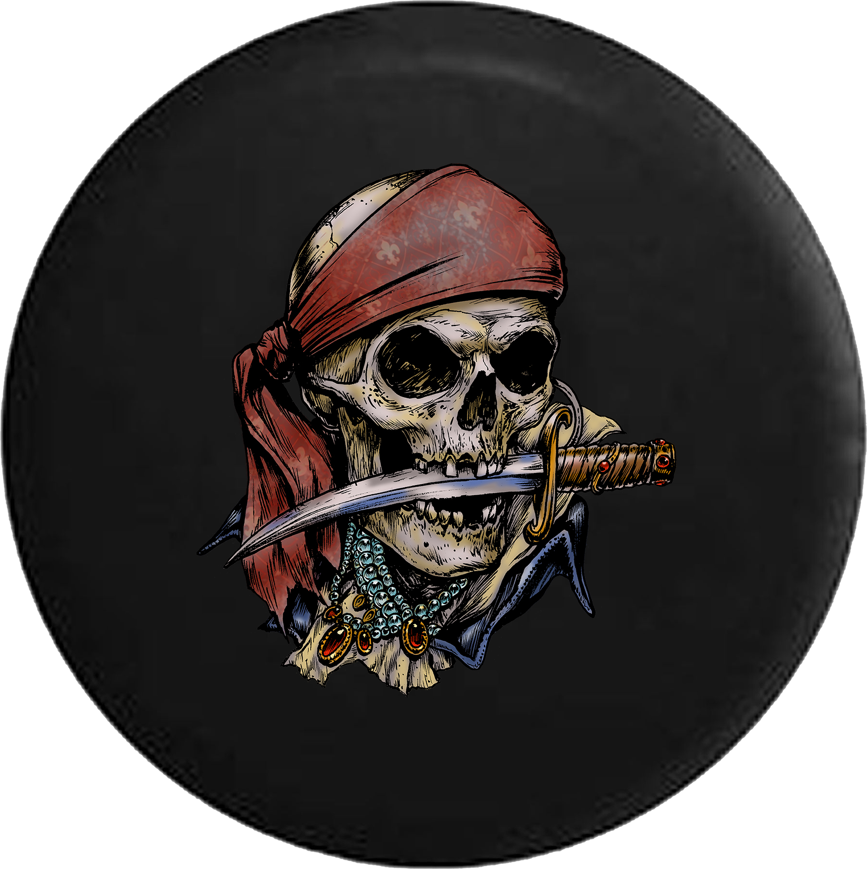 Pirate Skeleton With Sword And Treasure Rv Camper Spare - Pirate Skulls Tattoo Design, HD Png Download - Transparent PNG Free Download