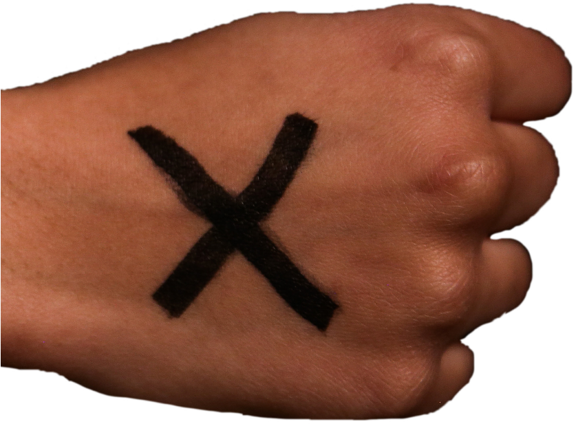 Fist Black X Clubs" Class="img Responsive True Size - Tattoo, HD Png Download - Transparent PNG Free Download