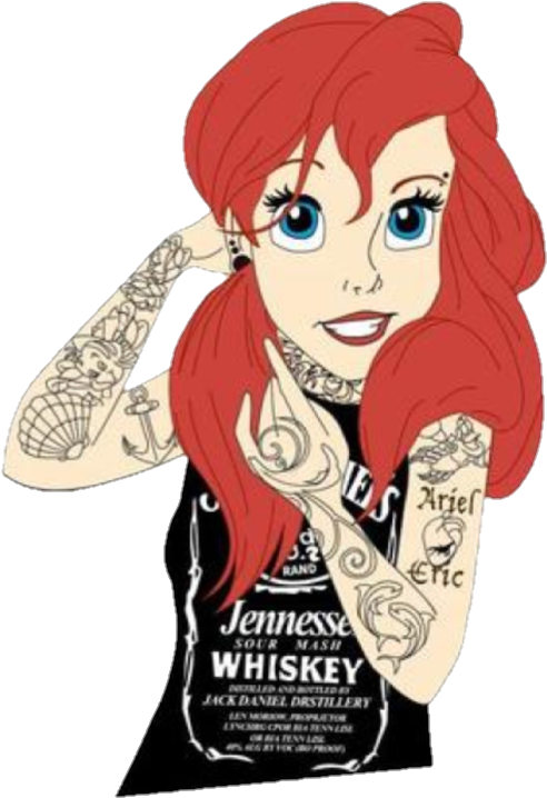 #disney #ariel #gothic #littlemonsters - Tattooed Ariel, HD Png Download - Transparent PNG Free Download