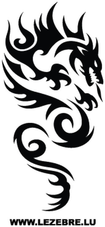 Tribal Japanese Dragon Tattoo, HD Png Download - Transparent PNG Free Download