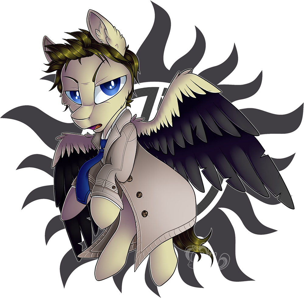 Mychelle, Castiel, Clothes, Colored Wings, Male, Multicolored - Supernatural Tattoo Anti Possession Color, HD Png Download - Transparent PNG Free Download