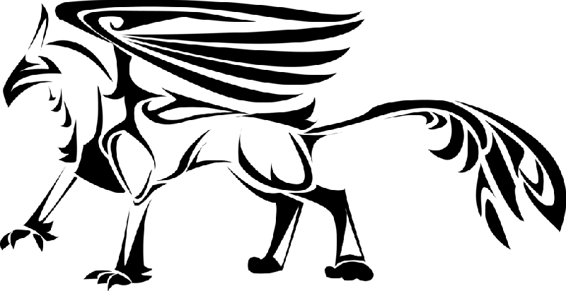 Outstanding Tribal Griffin With A Long Body Tattoo - Simple Animal Designs Png, Transparent - Transparent PNG Free Download