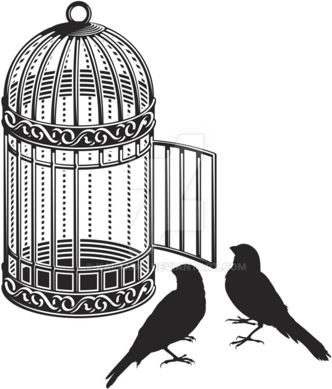 Cage Bird Png Images Free Download - Tattoo Birdcage Open Door, Transparent - Transparent PNG Free Download