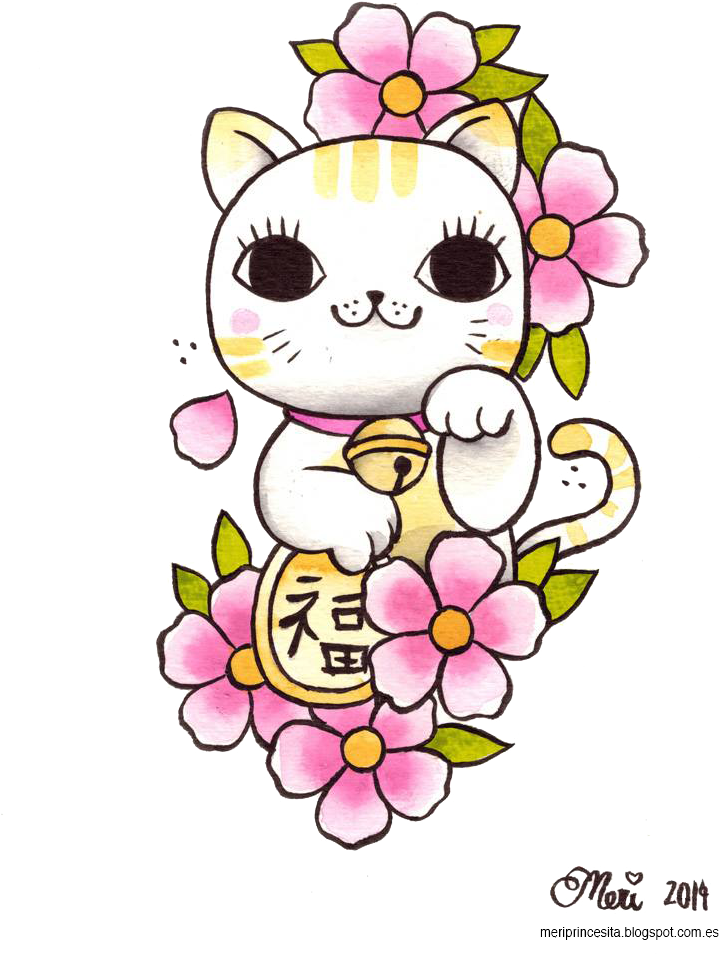 Maneki Neko Png Clipart - Maneki Neko Kawaii Tattoo, Transparent - Transparent PNG Free Download