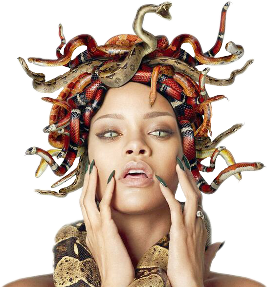 #rihanna #medusa - Aaron Carter Face Tattoo, HD Png Download - Transparent PNG Free Download