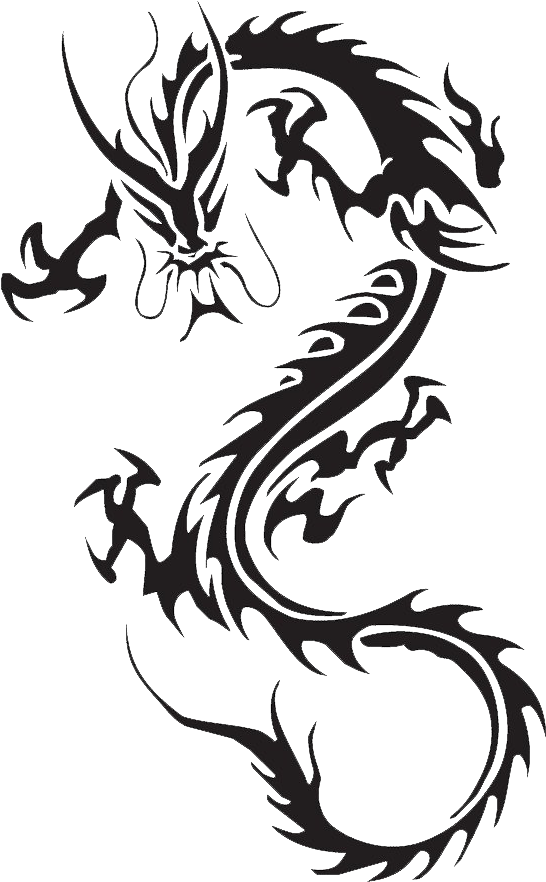 Black Dragon Png Pic - Chinese Tribal Dragon Tattoo, Transparent - Transparent PNG Free Download