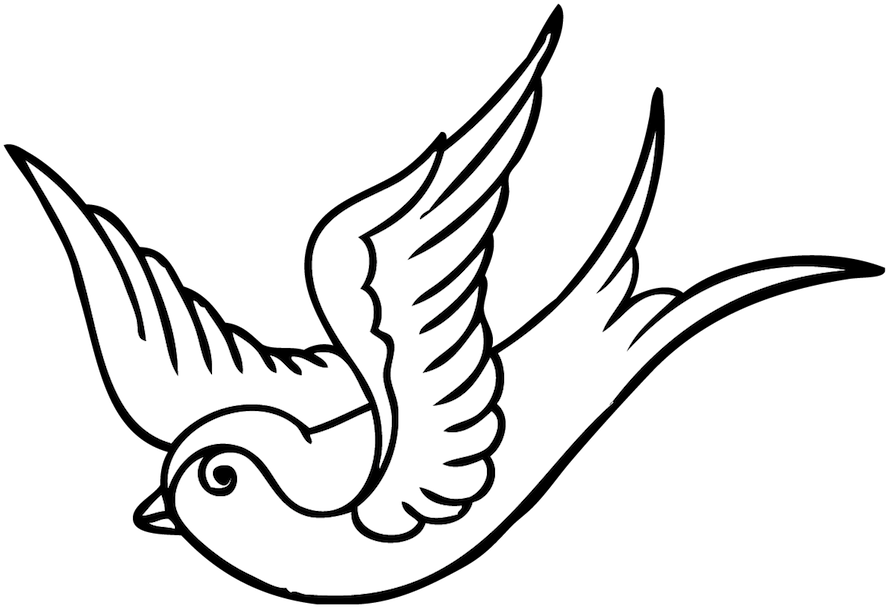 Swallow Tattoo Colombe Drawing Coloring Book - Swallow Tattoo Png, Transparent - Transparent PNG Free Download