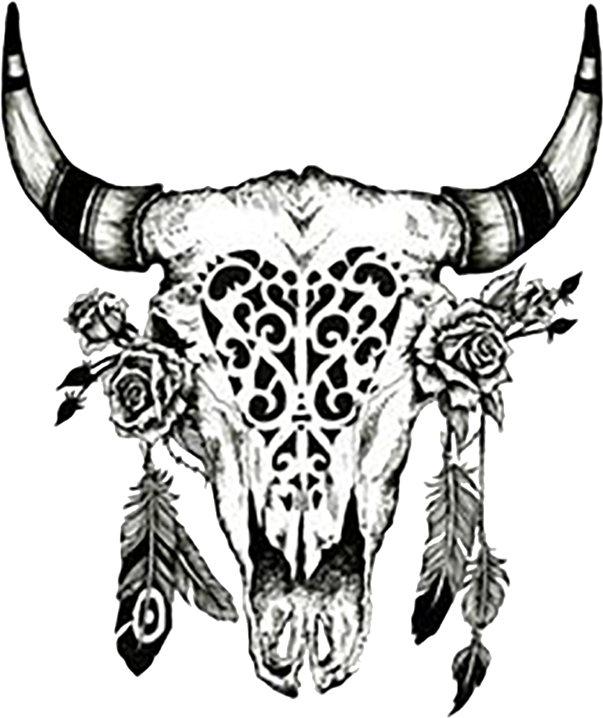 Cattle Drawing Cow"s Skull, HD Png Download - Transparent PNG Free Download