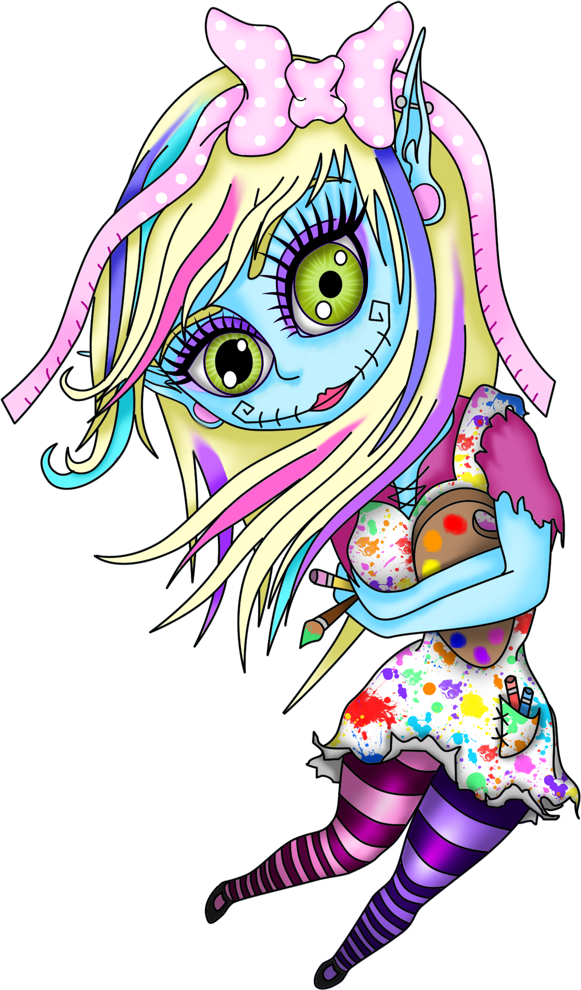 Cute Zombie Girl Png - Cute Zombie Girl Tattoo, Transparent - Transparent PNG Free Download