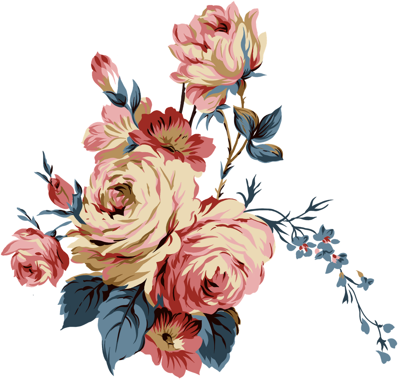 Ranunculus Drawing Tattoo - Vintage Flowers For Photoshop, HD Png Download - Transparent PNG Free Download