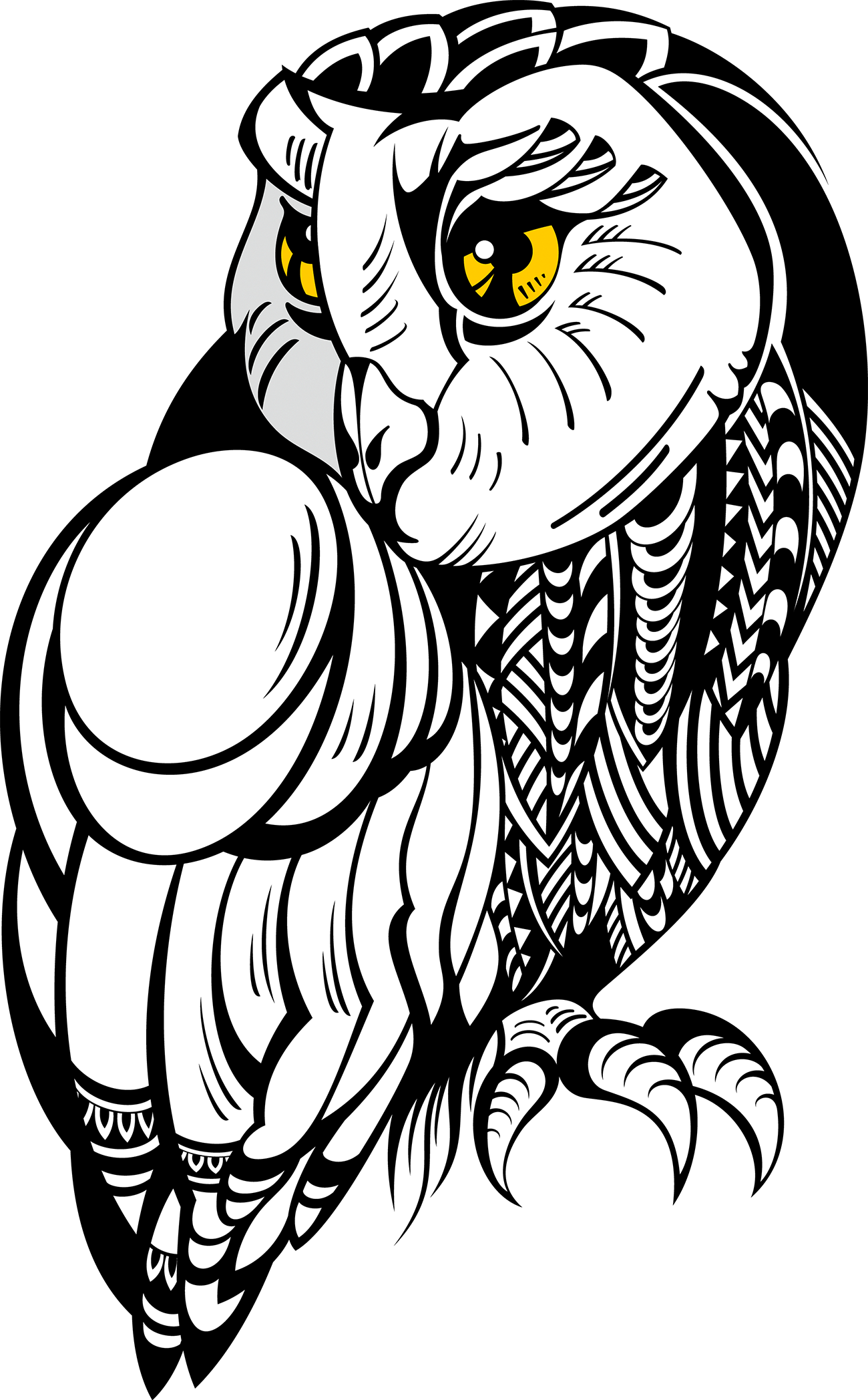 Owl Tattoo Drawing Illustration Stock Free Hq Image - Black And White Owl Png, Transparent - Transparent PNG Free Download