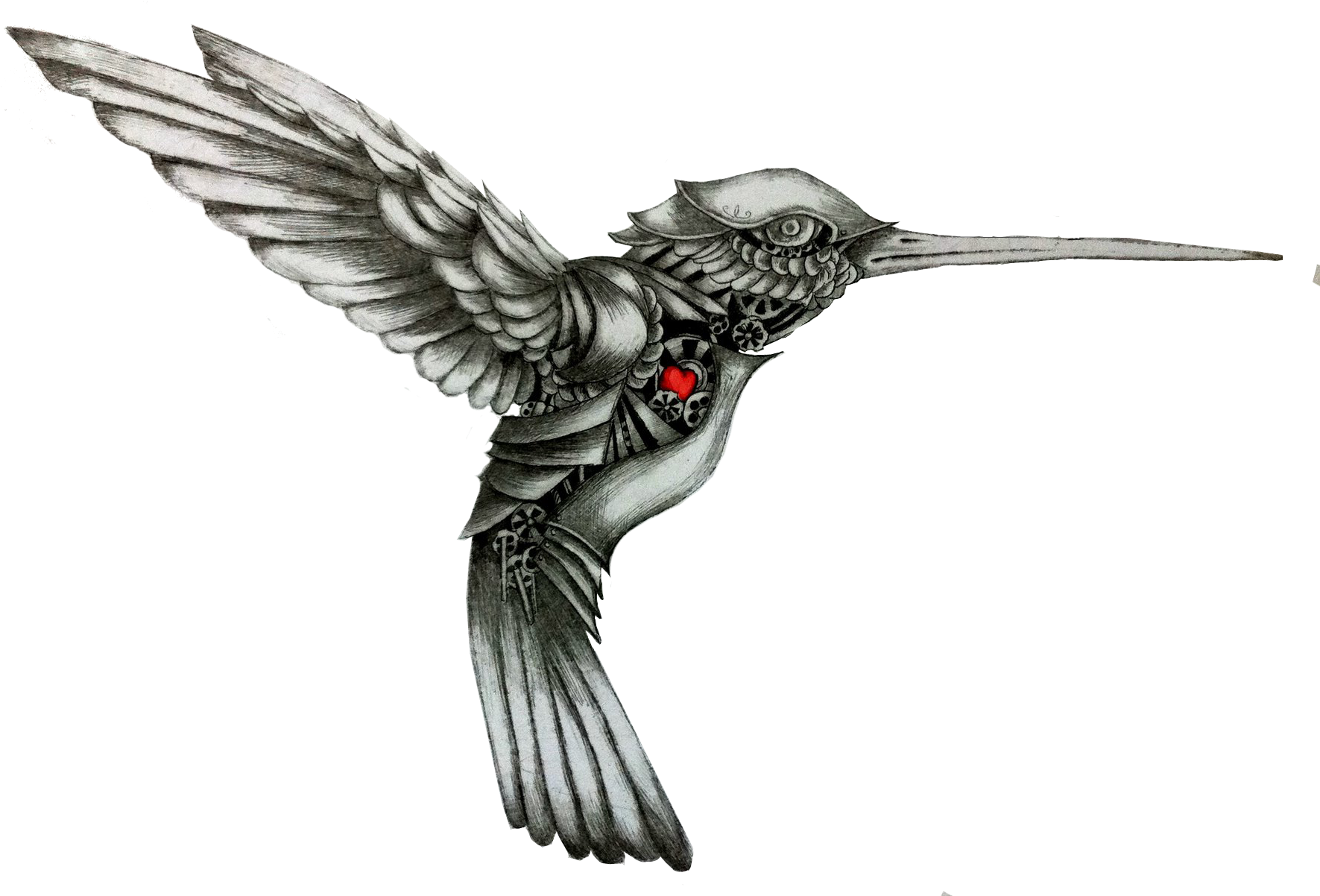 Hummingbird Drawing Tattoo Color - Black And White Hummingbird Tattoo, HD Png Download - Transparent PNG Free Download