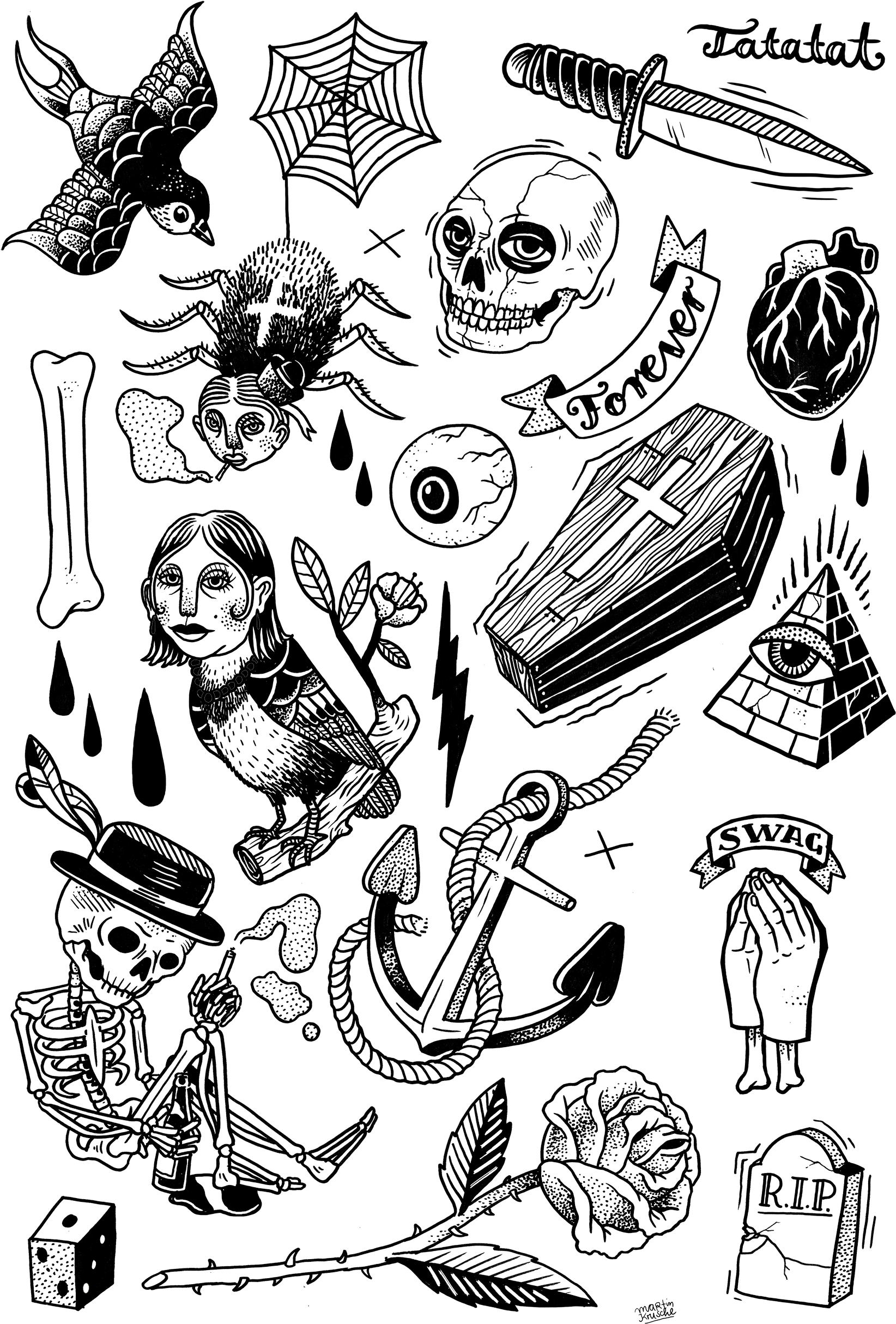 Transparent Tatuajes Tumblr Png - Simple American Traditional Tattoo, Png Download - Transparent PNG Free Download