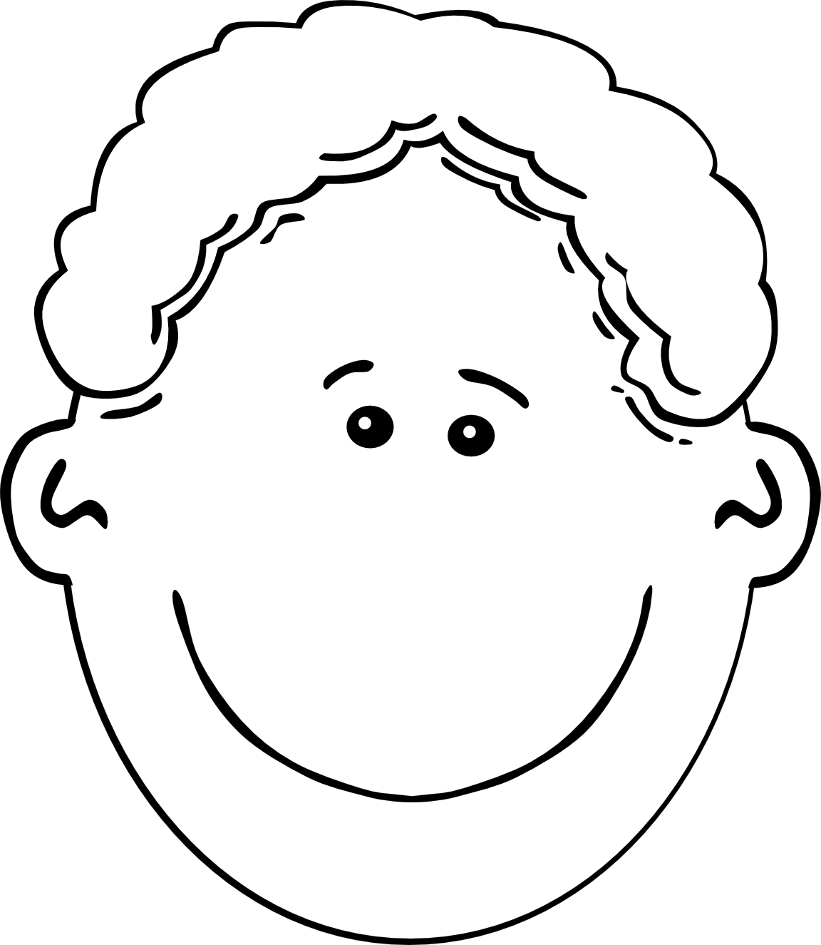 Boy Face Cartoon 5 Black White Line Art Tatoo Tattoo - Boy Face Clipart Black And White, HD Png Download - Transparent PNG Free Download