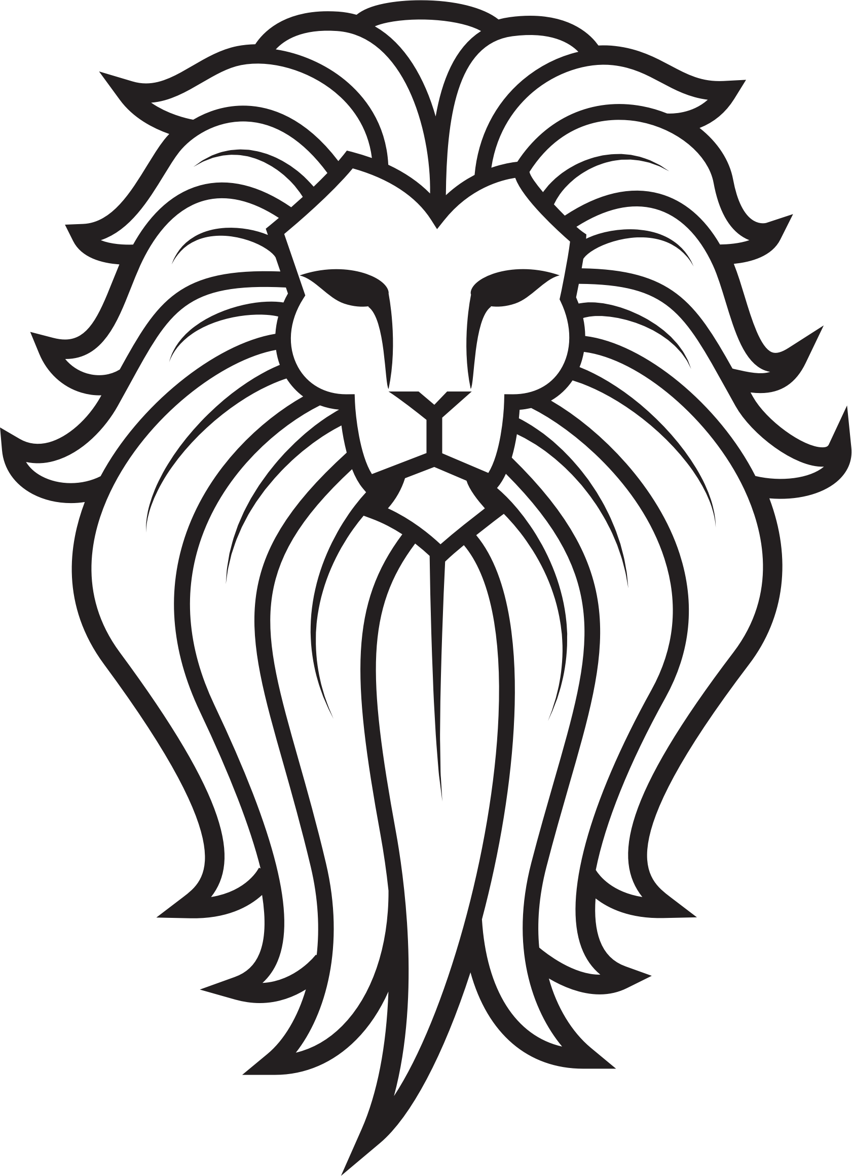 Clip Art Lion Face Tattoo - Lion On A Totem Pole, HD Png Download - Transparent PNG Free Download