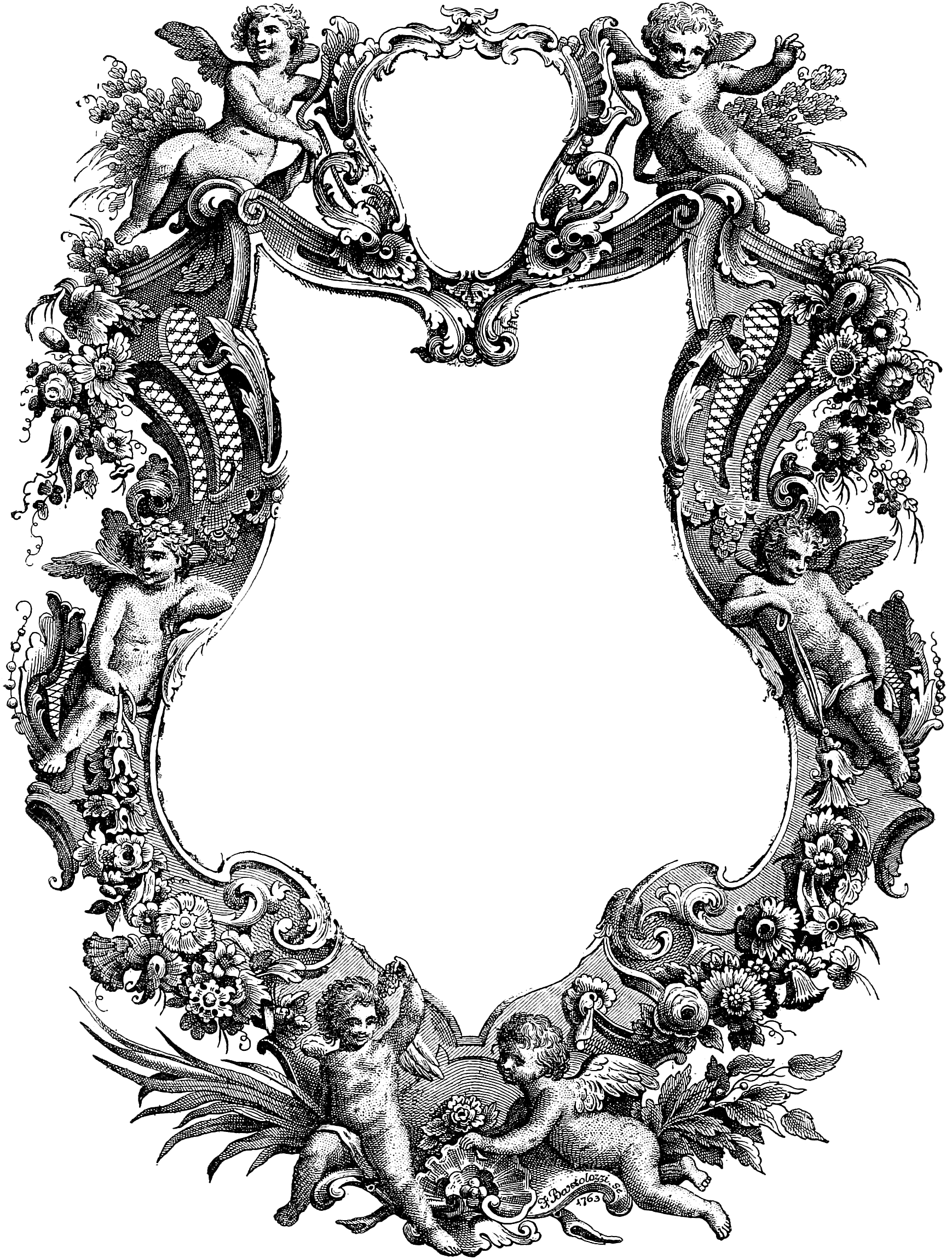 Vgosn Decorative Frame Clip - Angel Frame Vector, HD Png Download - Transparent PNG Free Download