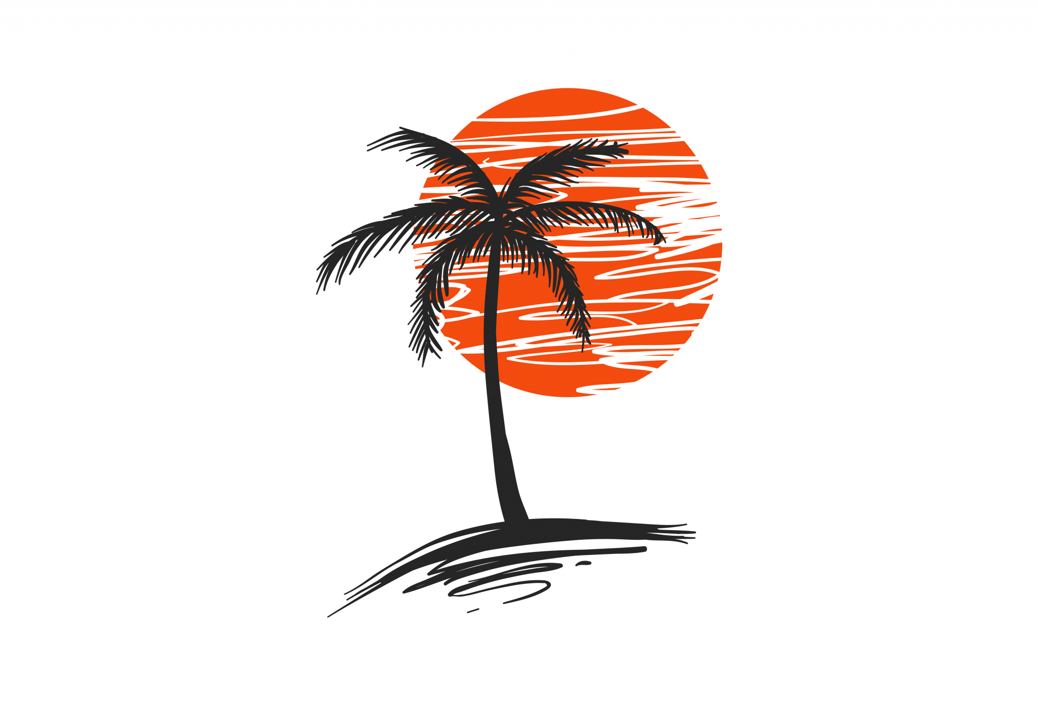 Transparent Sunset - Palm Tree Graphic Design, HD Png Download - Transparent PNG Free Download