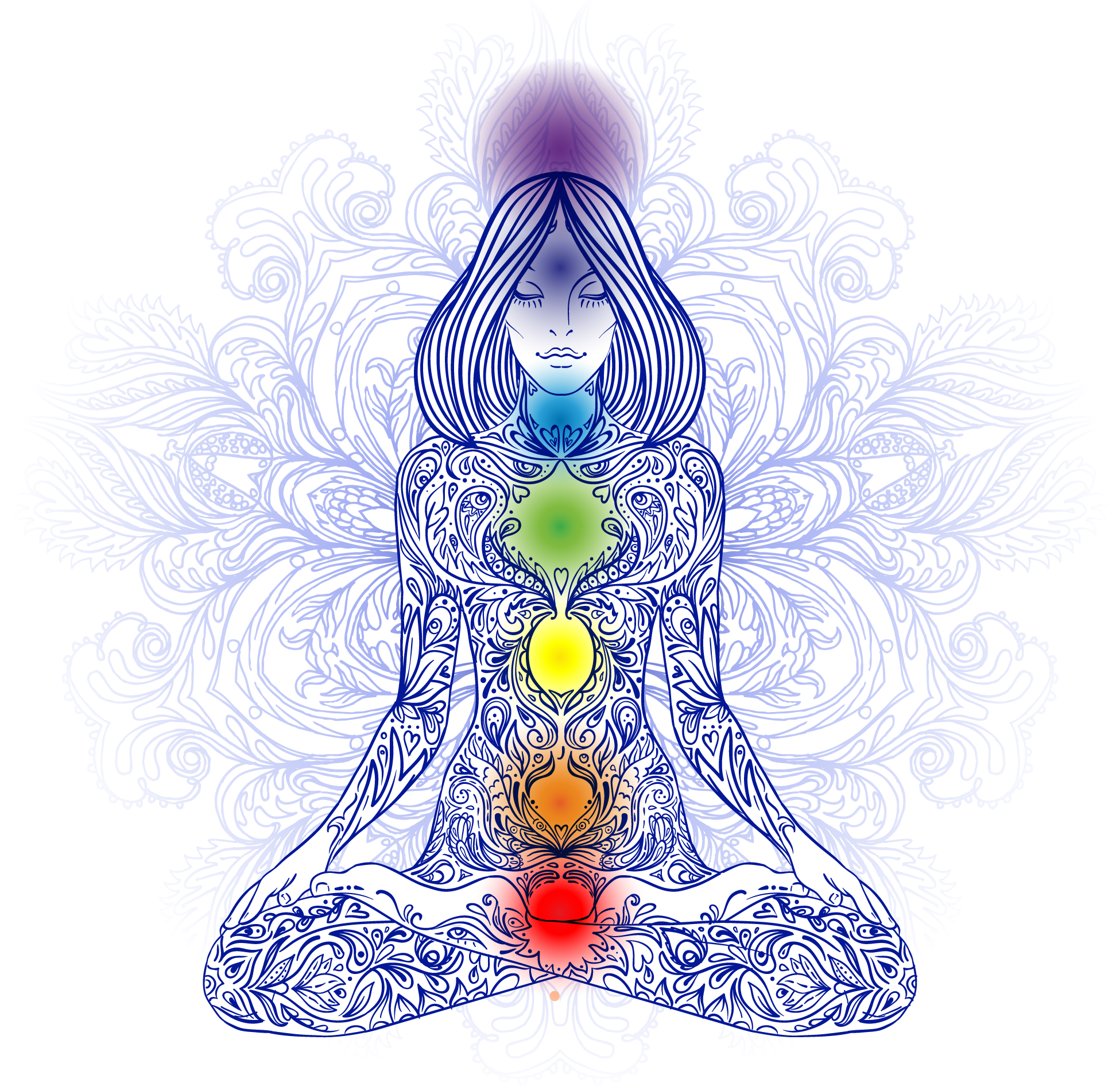 Decorative Tattoos Woman Lotus Illustration Figures - Chakra Balancing, HD Png Download - Transparent PNG Free Download