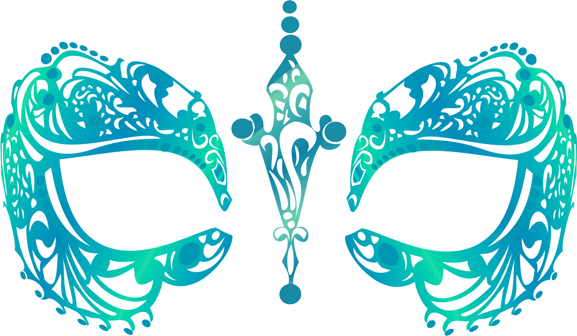 Teal Masquerade Mask Temporary Tattoo, HD Png Download - Transparent PNG Free Download