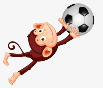 Monkey Clipart Soccer - Monkey Clipart Playing Sports, HD Png Download - Transparent PNG Free Download