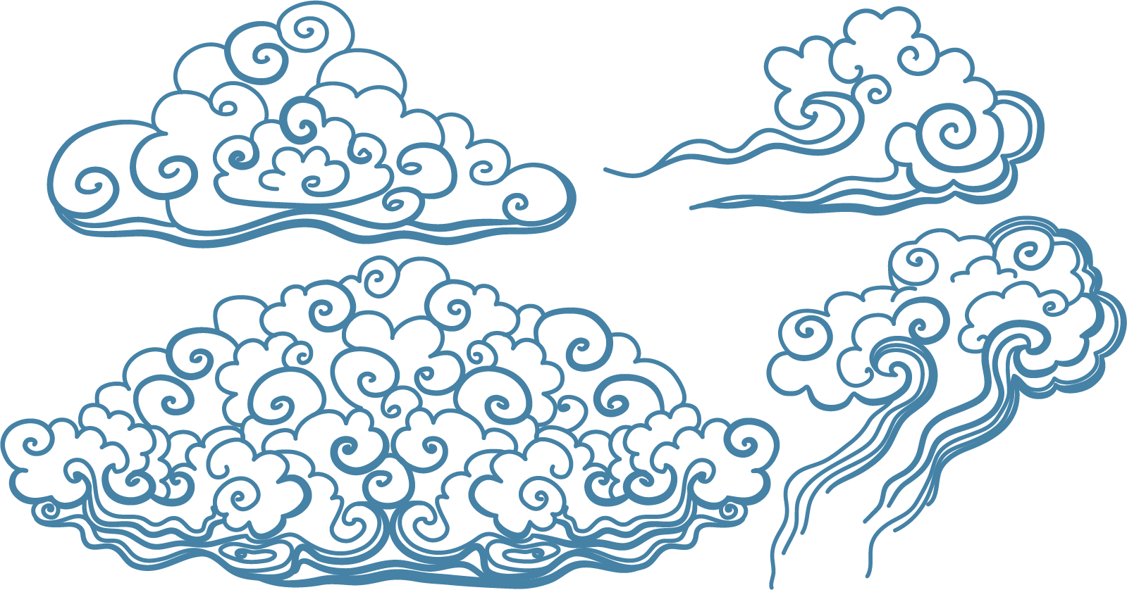 Blue Tattoo Art Vector Clouds Irezumi Japan Clipart - Japanese Art Clouds, HD Png Download - Transparent PNG Free Download