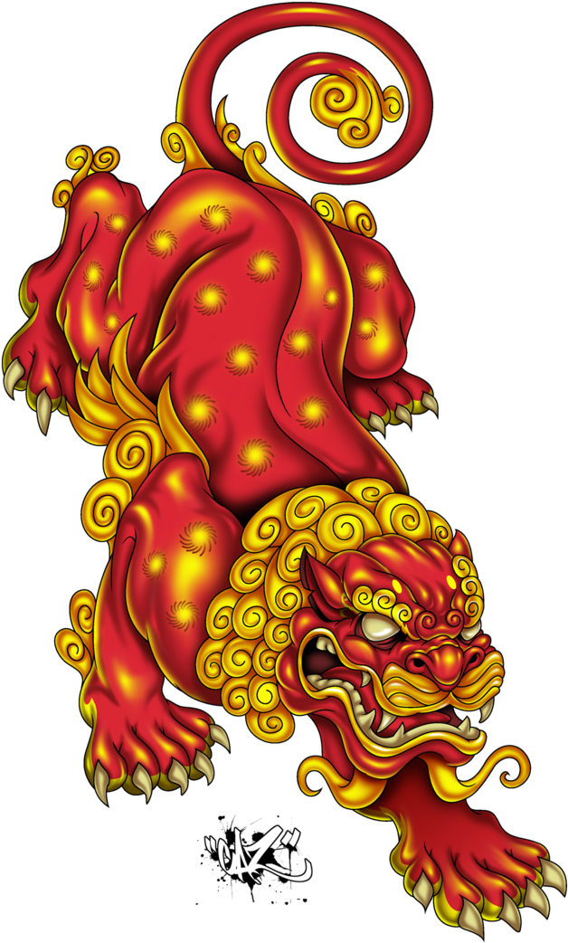 Lion Tattoo Google Search - Chinese Guardian Lions Art, HD Png Download - Transparent PNG Free Download