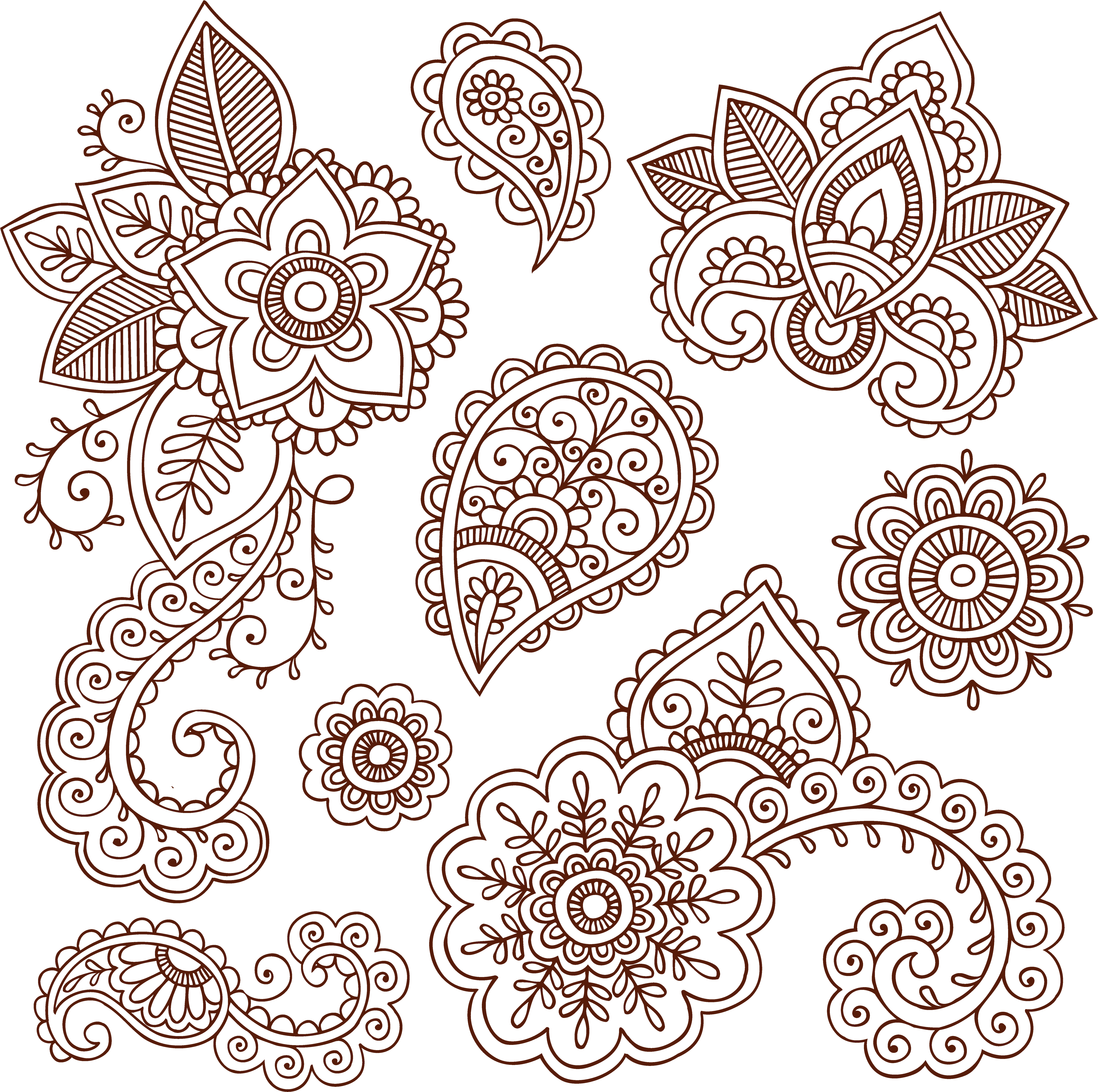 Tattoo Paisley Material Ham Pattern Henna Vector Clipart, HD Png Download - Transparent PNG Free Download