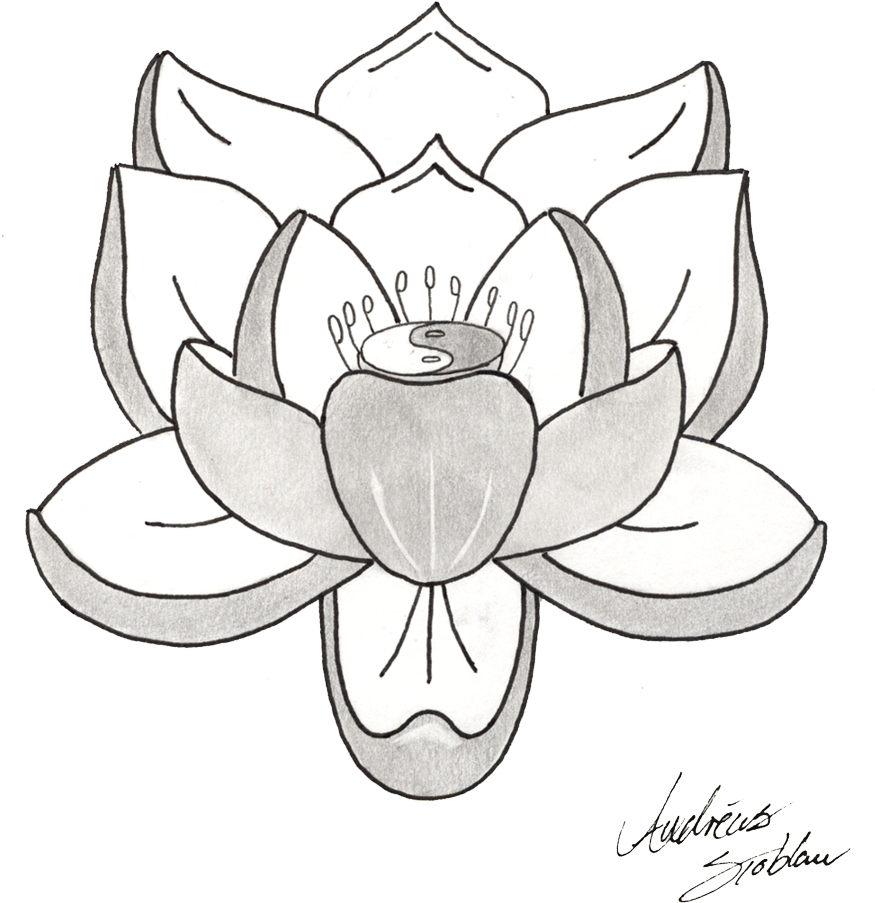 Download Lotus Tattoos Png Picture - Transparent Background Black And White Lotus Flower, Png Download - Transparent PNG Free Download