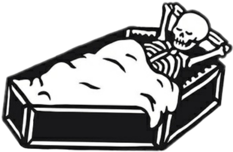#skeleton #coffin #relax #blackandwhite #freetoedit - Skeleton In Coffin Png, Transparent - Transparent PNG Free Download