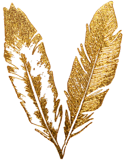 Feather Gold Flash Tattoo - Gold Feather Transparent Background, HD Png Download - Transparent PNG Free Download