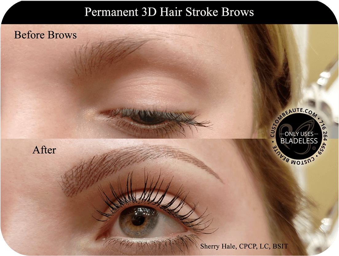 Clip Art Eyebrow Tattoo Images - Before After Microblading Lash Extensions, HD Png Download - Transparent PNG Free Download