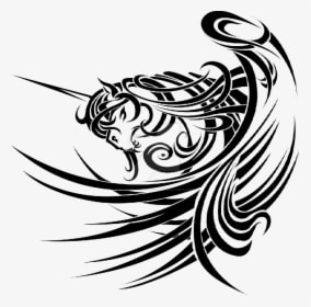 Gorgeous Tribal Style Unicorn With Huge Pegasus Wings - Tribal Designs, HD Png Download - Tattoo Transparent PNG Free Download
