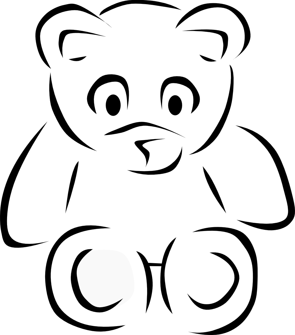 Stylized Teddy Bear Gera 1 Black White Line Art Tattoo, HD Png Download - Transparent PNG Free Download