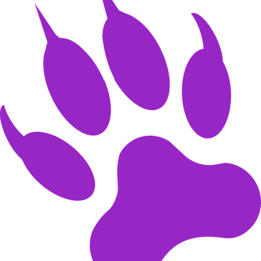 Purple Tiger Paw Paw Print Wolf Free Vector Graphic, HD Png Download - Transparent PNG Free Download