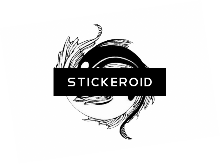 Tribal Yin Yang Fish Square Sticker - Illustration, HD Png Download - Transparent PNG Free Download