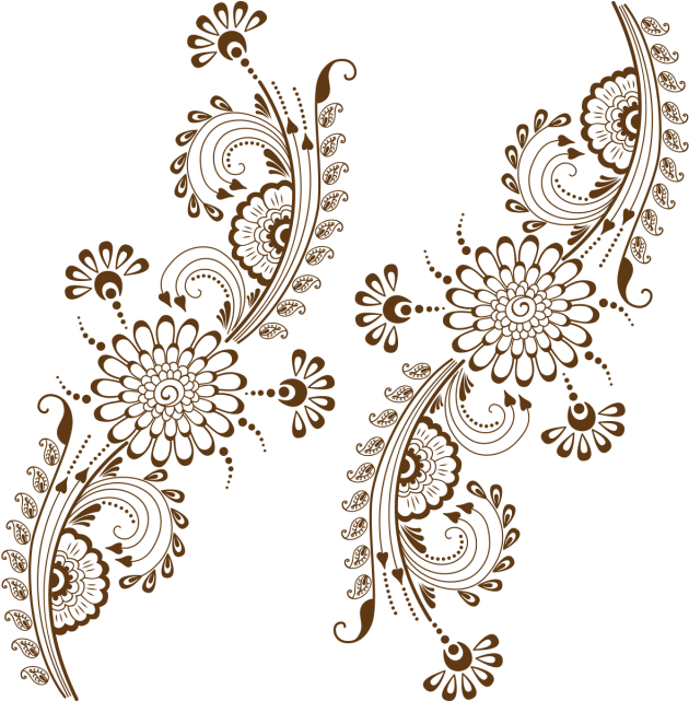 Transparent Vintage Ornament Png - Floral Pattern Mehndi Design, Png Download - Transparent PNG Free Download