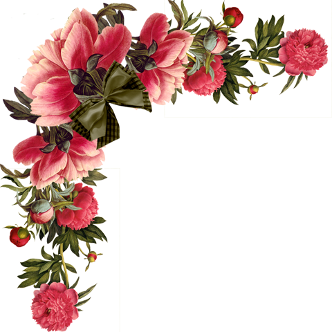 Cantos De Flores Do Vintage Em Png - Earrings "small Summer Flowers" Cabochons Red - Free Transparent PNG Clipart Images Download. - Transparent PNG Free Download