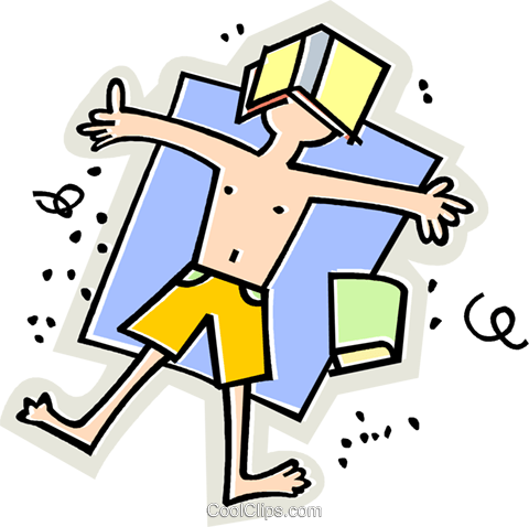 Sun Tanning Royalty Free Vector Clip Art Illustration - Summer Reading - Free Transparent PNG Clipart Images Download. - Transparent PNG Free Download