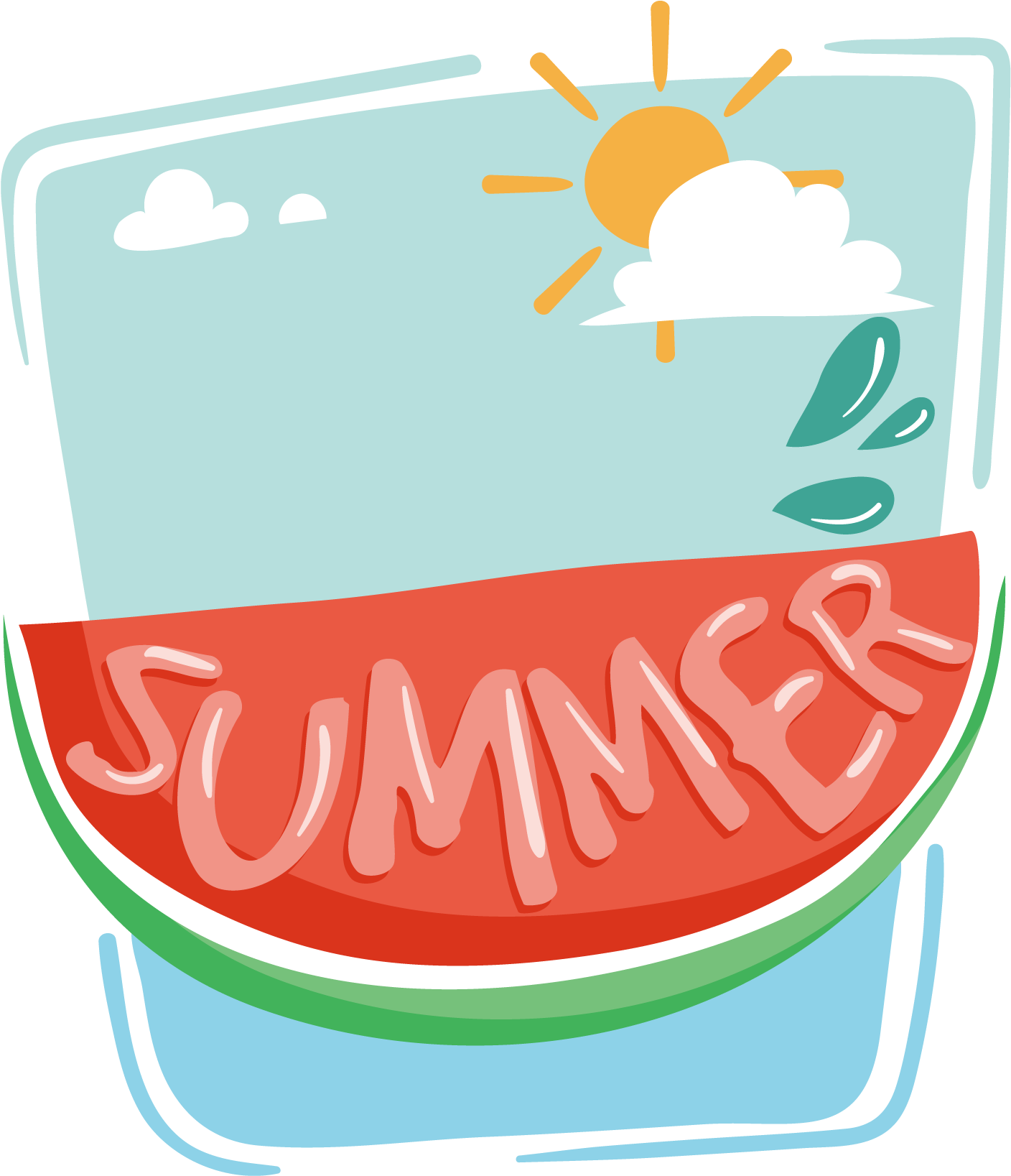 Hand Drawn Cartoon Summer Decoration Png - Hello Summer Watermelon Png - Free Transparent PNG Clipart Images Download. - Transparent PNG Free Download