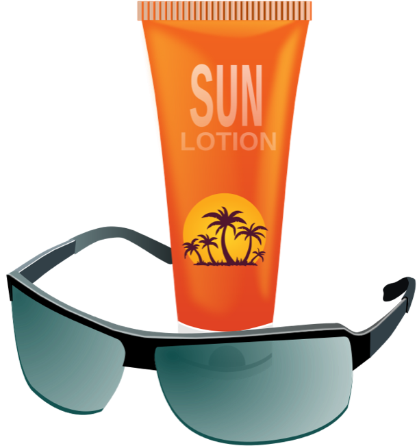 Summer Clipart Sun, Hot Weather, Beach And Bbq Graphics - Sun Cream And Sun Glasses - Free Transparent PNG Clipart Images Download. - Transparent PNG Free Download