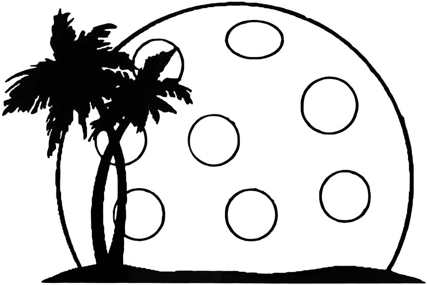 Pickleball Summer Palm Landscape Moon - Silhouette Palm Tree Clip Art - Free Transparent PNG Clipart Images Download. - Transparent PNG Free Download