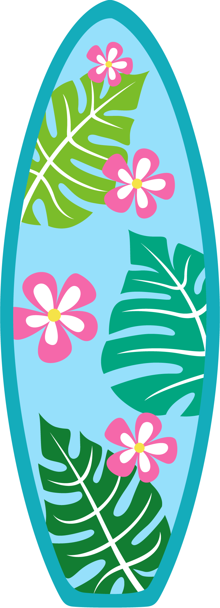 Summer Clipartbeach - Hawaiian Surf Board Clipart - Free Transparent PNG Clipart Images Download. - Transparent PNG Free Download
